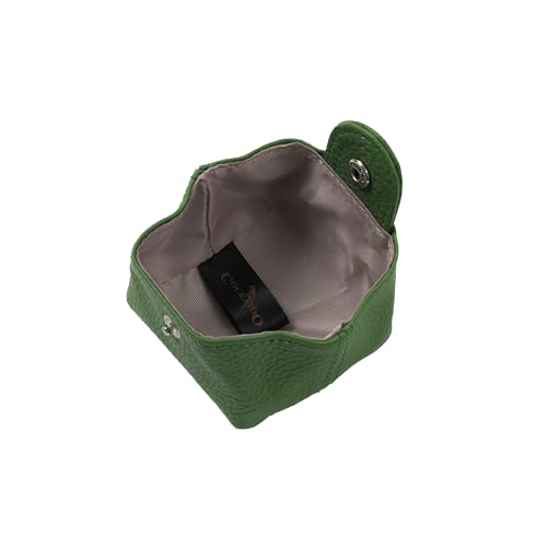 Image of Cockatoo Genuine Leather Coin Pouch Change Holder, Mini Snap Pocket Wallet for Men Women (Verdant, Small)
