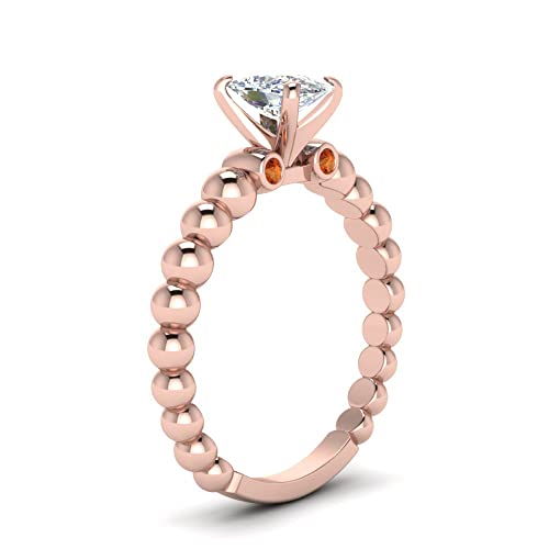Image of 55Carat Choose Your Gemstone Bead Diamond CZ Engagement Ring Rose Gold Plated Cushion Shape Side Stone Engagement Rings Everyday Jewelry Wedding Jewelry Handmade Gifts for Wife US Size 4 to 12