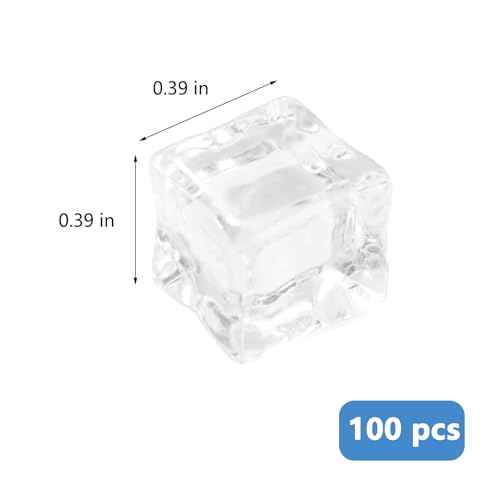 100 Cubos de Hielo Falsos Acrílicos 10mm Cuadrados miniatura 2