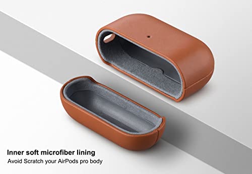 Leather Case Compatible With Airpods Pro 2Nd Generation, Lopie Handmade Airpods Pro 2 Leather Case Cover, Protective Case Fully-Wrapped With Top Grain Leather (Not For Airpods Pro 1St Gen) - Black #TOP3