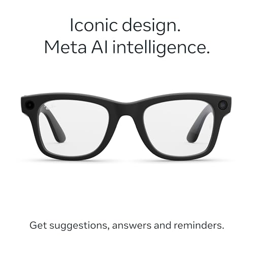 Image of Ray-Ban Meta (Gen 2), Wayfarer, Matte Black | Smart AI Glasses for Men, Women - 2X Battery Life - 3K HD Resolution - 12 MP Ultra-Wide Camera, Audio, Video - Clear Lenses - Wearable Technology
