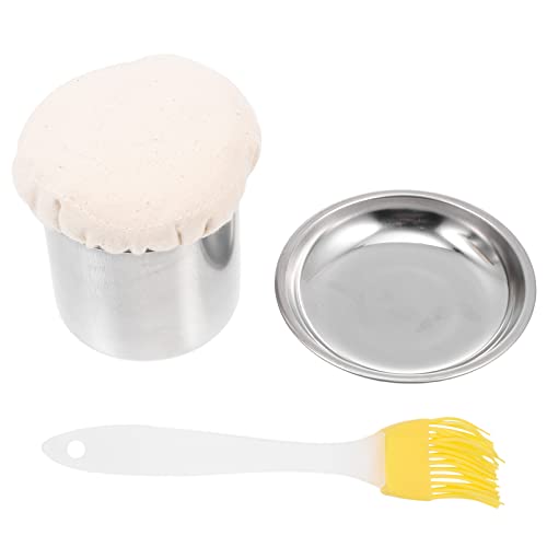 HEMOTON Épandeur D Huile De Crêpe 1 Ensemble d'outils pour étaler crêpes en Acier avec Brosse à Huile Plateau Outils De Fabrication Crêpes