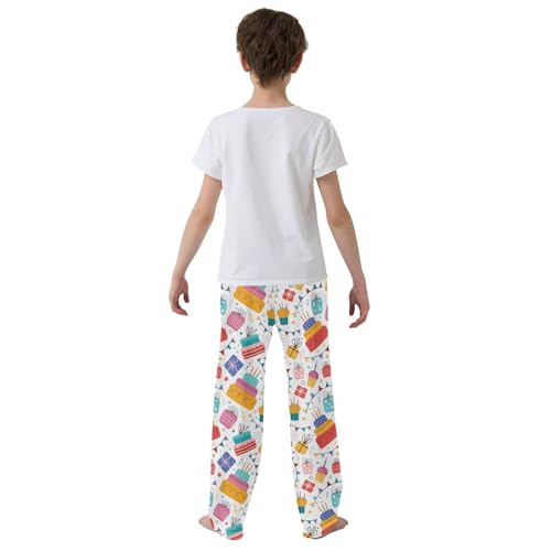 ZZXXB Birthday Cake Boys Long Pants Soft Trousers Elastic Waist Kids Lounge Bottoms with Pockets S-XL3