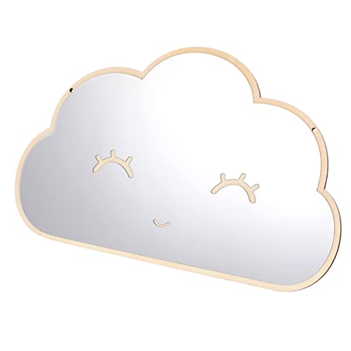 Mobestech 1 Espejo De Nube para Decoración De Infantil Espejo De Pared con Forma De Nube Espejo De Pie para De Bebé Decoración Bohemia Espejo De Pared Infantil