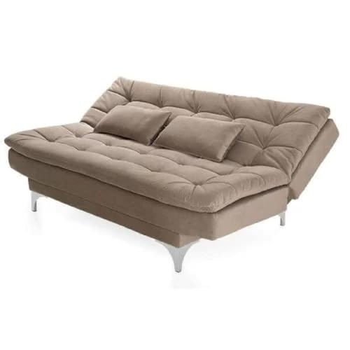 Image of INNOWIN Modern 3 Seater Avantha Sofa Cum Bed Camel Velvet Fabric with Two Cushions Perfect for Home Living Room Office and Guests (Camel)