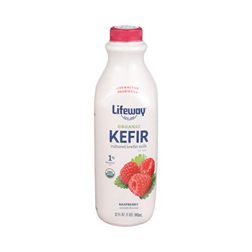 Lifeway Organic Lowfat Kefir, Raspberry, 32 Ounce, 11g Protein, 1...