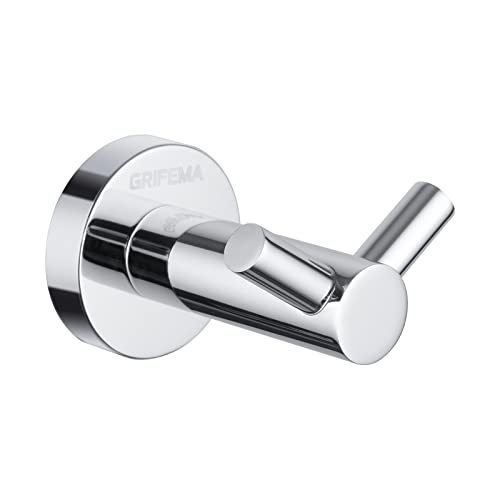 GRIFEMA IBIZA-G32105 Double Robe Hook,Wall Mounted Coat or Towel Hook for Bathroom or Home, Chrome
