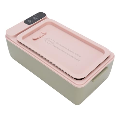 Naroote Fiambrera Eléctrica sin Cables, Fiambrera Térmica de Acero Inoxidable 304 de 1 l, Calentamiento Rápido, Calentador de Comida Portátil Recargable para Viajes, Oficina (GREEN)