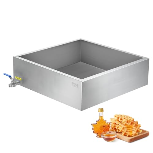 Image of VEVOR Maple Syrup Evaporator Pan, 17.5 Gal, 24 x 24 x 7 Inch Maple Syrup, 304 Stainless Steel Maple Syrup Pan, Evaporator Pan with 1 Valve and 3 Heating Methods, for Home, Outdoor