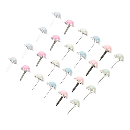 HOODANCOS Alloy Decorative Nails Round Paper Fasteners Easy Apply/Remove Craft Brads Set Random Color