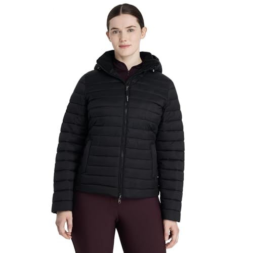 Veste bouffante à capuche LeMieux femme doudoune noire d'équitation chaude