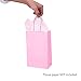 DjinnGlory 100 Pack Small Sized Pink Paper Gift Bags with Handles Bulk for Small Business, Boutiques, Baby Showers, Party Favors & Care Packages, 9x5.5x3.15 Inch
