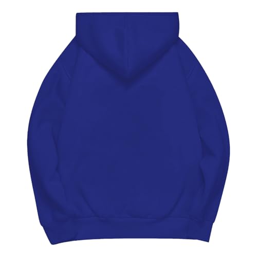 Kids Pullover Hoodies Plain Cute Hoodie Sweatshirts Oversized Thin Lightweight School Tops Clothes (Blue, 9-10 Years)2