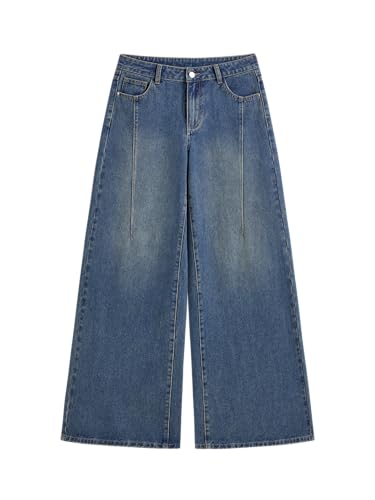 CIDER Baggy Jeans for Women Low Waist Wide Leg Denim Pants Trendy Loose Oversized Fit Jean