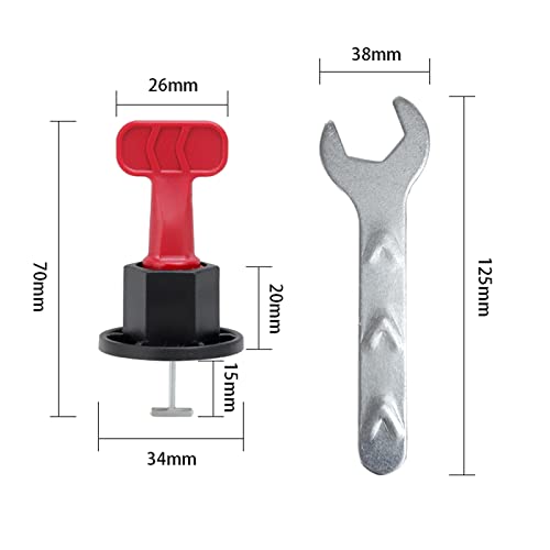 Tile Leveling System Kit 100pcs Tile Leveler Spacers, 2 Special Wrenches, 10 T-pins