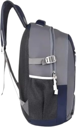 Image of Unisex school college laptop travel backpack office backpack (FS065 NAVY BLUE PRINTED)