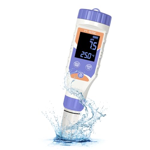 7-in-1 Digital Pool Water Tester – Chlorine, pH, Salt, ORP, EC, TDS & Temp Meter for Saltwater Pools, Hot Tubs, Spas, Aquariums & Hydroponics | Accurate Digital Chlorine Level Tester for Pool Safety