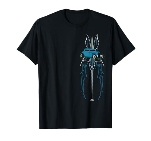 Bartlett Pinstriping 1932 Duece Coupe T-Shirt - Men's Black Classic Fit Short Sleeve Cotton Blend T-Shirt - Small