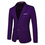 Men's Sport Coats & Blazers Slim Fit Suit Jacket for Men Two Button Sport Coat for Wedding Casual Purple
