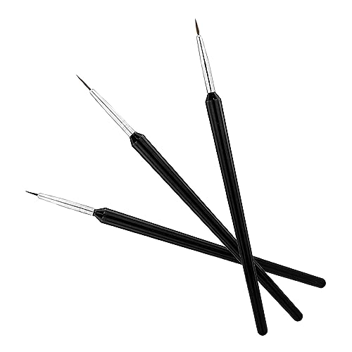 Set di 3 pennelli sottili per nail art, pennelli sottili per nail art in miniatura, pennelli per nail art fai da te, per brevi tratti, dettagli, sfumature, linee allungate