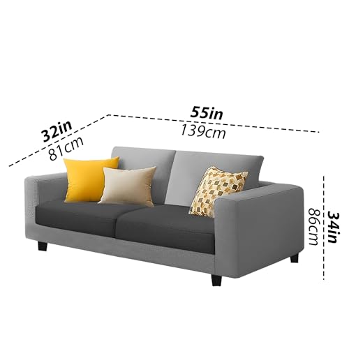 Image of Galib 3+2 Seater Sofa Set for Living Room (Black Grey Fabric) Premium Fabric Sofa Set