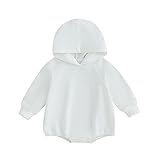 Thorn Tree Newborn Baby Boy Hooded Sweatshirt Long Sleeve Solid Romper Infant Baby Fall Winter Onesie Outfits