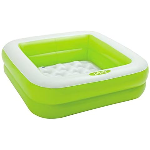 Intex inflatable square paddling pool 86x86x25 cm, Random Colors (pink or lime green), 1 unit Cover