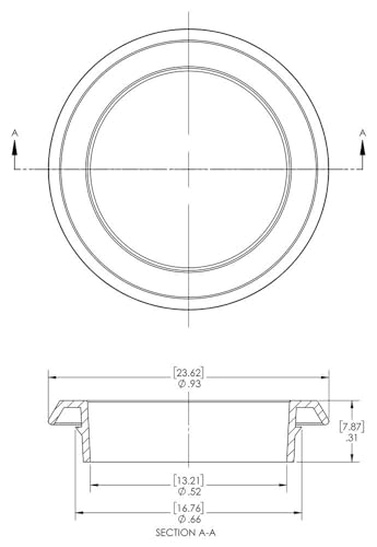 Œillets en plastique noirs Caplugs pour tôle de 0,03 à 0,8 cm de large