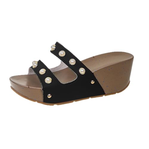 Sandalias para mujer, sandalias de mujer con tacón de cuña, zapatos de verano, sandalias de cuña, sandalias romanas, sandalias con tiras ortopédicas, sandalias anchas H para mujer, sandalias