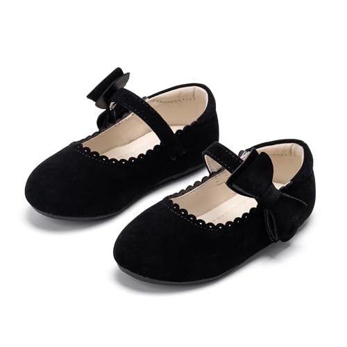Image of PHIRAMIN Toddler Flower Girl Dress Shoes - Little Girl Mary Janes Flats Wedding