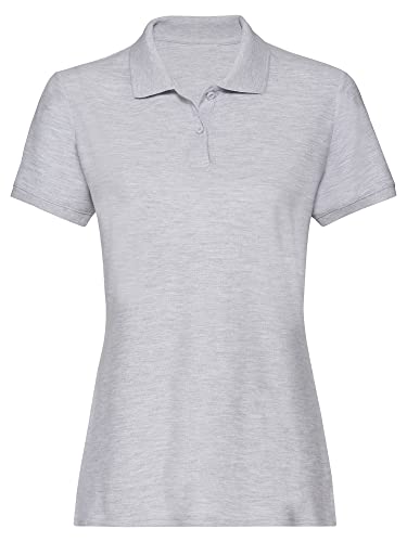 Love My Fashions® Polo para mujer, cuello de punto y mangas cortas con puños, camiseta casual y lisa para mujer, gris, XL