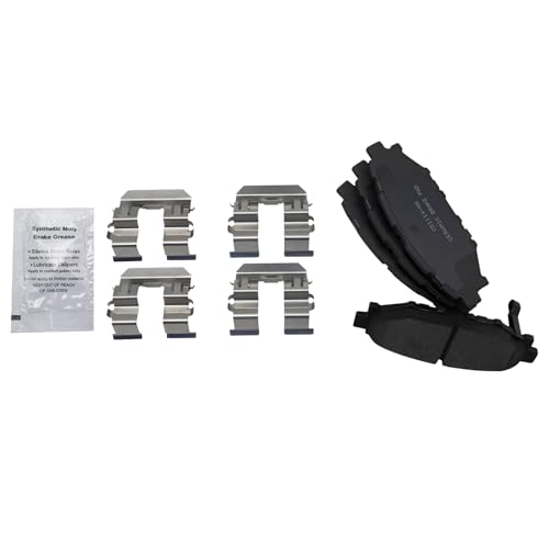 Image of TRQ Performance Rear Brake Pad and Rotor Set Ceramic Slotted Drilled Coated Rotors Calipers Compatible with 2006-2009 Subaru Legacy