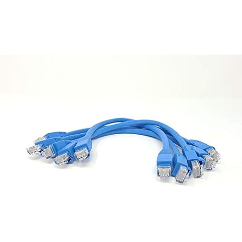 MICRO CONNECTORS 1 Foot CAT 6A UTP Ethernet Patch 24AWG Cable 5-Pack (Blue) Cover