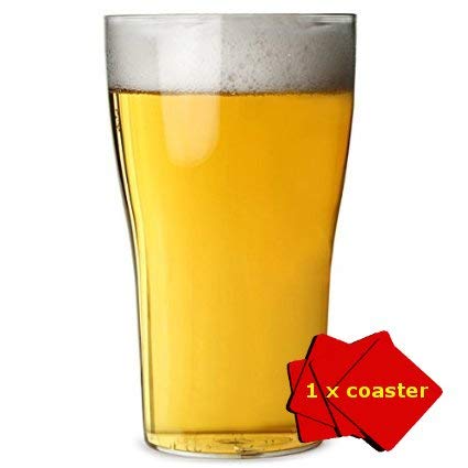 Dishwasher Safe Set of 6 Unbreakable Reusable Polycarbonate Plastic Pint Glasses Tulip Shaped (568ml / 20oz) Cover