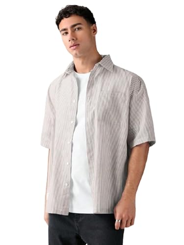 Image of Lymio Men Shirt || Striped Shirt for Man || Half Sleeve || 100% Cotton (Packs Also Available) (Oxford-Lining)