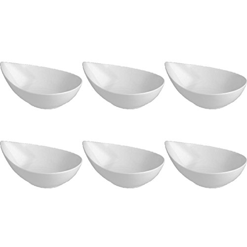 Secret de Gourmet - Lot de 6 Coupelles Porcelaine 'Goutte' 21cm Blanc