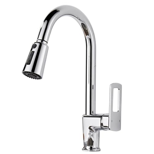 Robinet de cuisine extensible noir mat mitigeur évier douchette 2 en 1 - 5