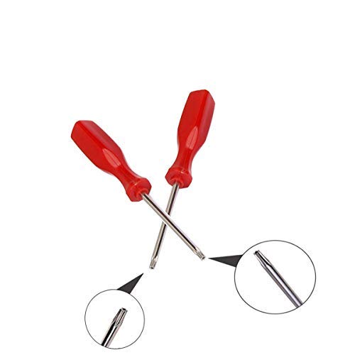 Hosfairy 2pcs T8/T10 Red Plastic Handle Screwdriver Security Tamper Proof Screwdriver Set for Xbox 360/Ps3/Ps4