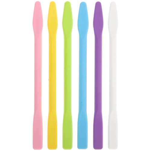TOYZFRIENDY 6 Varillas de Silicona para Mezclar Mascarillas Faciales y Resina Epoxi, Agitadores de Maquillaje de 10 Cm, Palitos para Manualidades en Colores Reutilizable Color Aleatorio