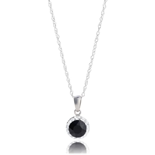 MAX + STONE Sterling Silver Crystal Halo Pendant Necklace, 18