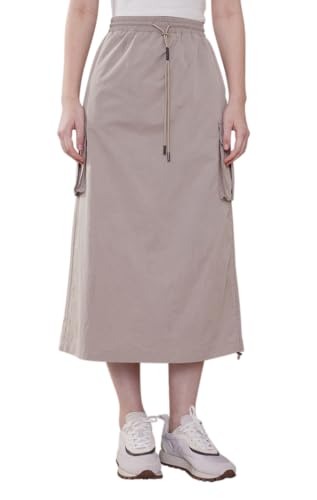 Jupe longue cargo beige ajustable pour un confort quotidien optimal