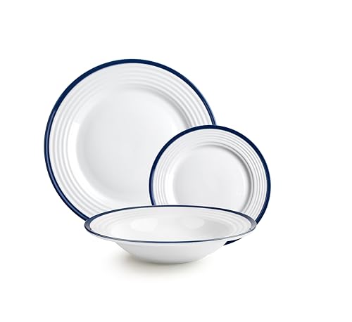 IBILI - Vajilla de 12 Piezas Provence, Platos de Porcelana para 4 personas