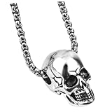 Abaodam 2 Collares para Hombre Cadena de Clavícula de Aleación y Colgante Calavera Hip Hop, Gargantilla de Moda Masculina en Negro, Accesorios de Joyería para Halloween y Uso Diario