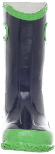 Bogs Kids Rainboot Solid Boot - Navy/Green - 3 #TOP1
