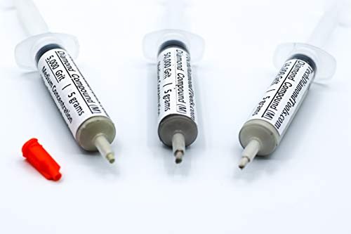 TechDiamondTools Kit of 3 Diamond Polishing Compound Polishing Paste USA Made 5000 14000 50000 Grit for Marble Glass Metal Rock Jewelry Resin Silver Gemstone with 25% Diamond Powder