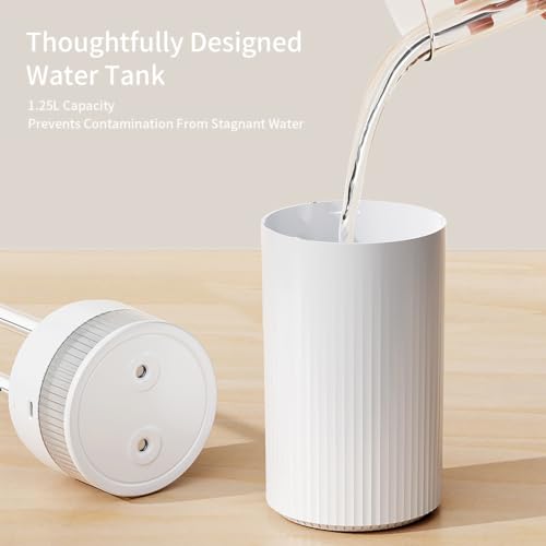 Portable Mini Humidifier 1.2L, Cool Mist for Bedroom Office Home, Auto Shut-Off, Dual Mist Modes, Night Light, Quiet Operation - image 4