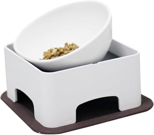 ペット用 給食器 皿 給食台セット 小型犬 中型犬用 フレンチブルドッグ フードボウル テーブルセット お洒落 食事がラク 滑り止め シリコーンマット付き (A)