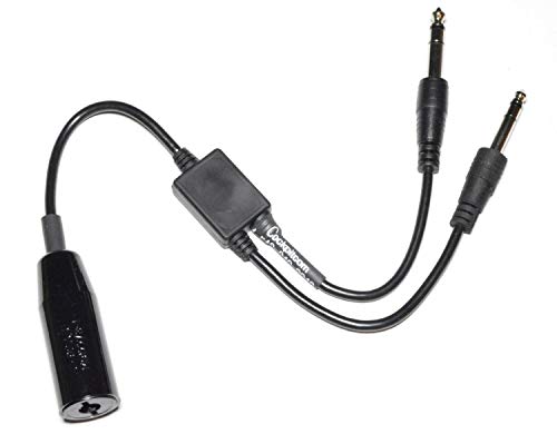 Helicopter Single Plug to GA Dual Plug Headset Adapter