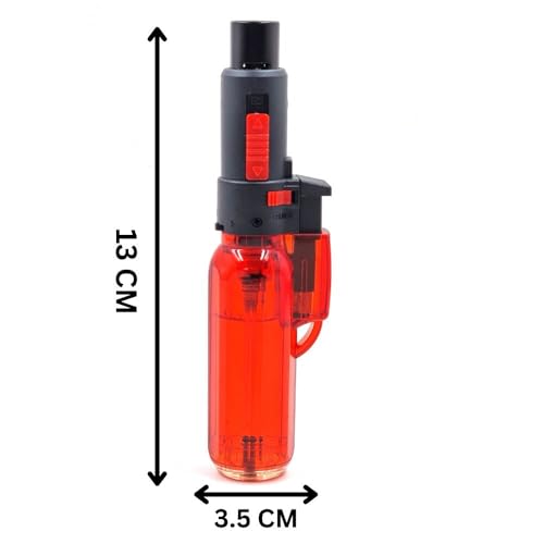 Image of Pack of 02, Penjet Blow Torch Lighter with 2-in-1 Adjustable Flame Button & Safety Lock I Refillable Culinary Jet Flame Kitchen Gas Lighter for Cooking /BBQ /Baking (2pcs)