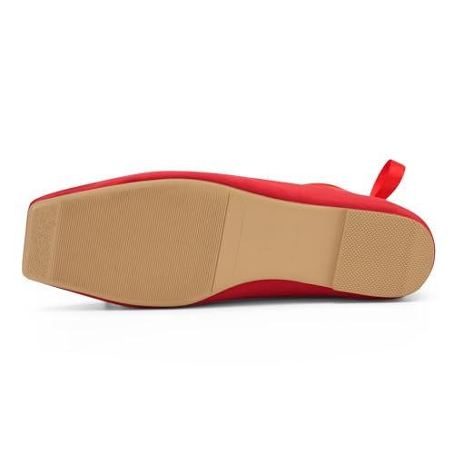 Women's Satin Ballet Flats Light Pink Bow Ballerina Slippers Lace Up Flat Shoes Strappy Mary Janes4